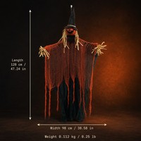 SIPKLR Décoration d'Halloween suspendue de 47 pouces : Citrouille, Épouvantail, Fantôme – Décoration effrayante pour l'extérieur, la cour, la véranda, les fêtes