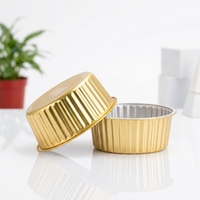 Bol alimentaire en aluminium personnalisable, résistant aux fuites, avec couvercle, en aluminium ondulé doré, pour repas préparés