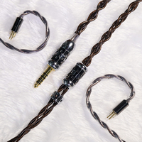 Câble coaxial pour casque audio 3,5 mm 4,4 mm 2,5 mm, 2 broches, plaqué argent, de remplacement amélioré pour haut-parleur et moniteur
