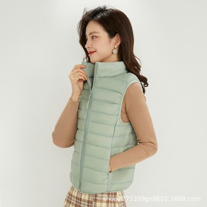 <span class=keywords><strong>Doudoune</strong></span> <span class=keywords><strong>sans</strong></span> manches légère décontractée pour <span class=keywords><strong>femme</strong></span>, collection Automne Hiver 2024, coupe courte, grande taille, 90% duvet de canard blanc, col montant Pinghu - Product Image 2