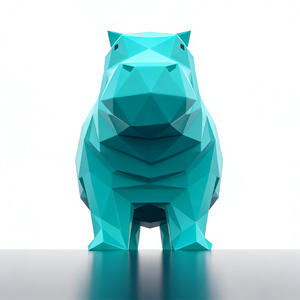 Modelos de Diseño Geométrico <span class=keywords><strong>3D</strong></span> Personalizados, Escultura de Hipopótamo de Resina - Product Image 6