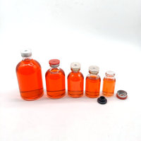 Flacon en verre pharmaceutique moulé par injection de 100 ml, 50 ml, 30 ml, 20 ml, 10 ml avec bouchon en caoutchouc