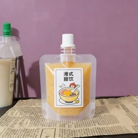 Voedselveilige, op maat gemaakte, transparante staande pouches met tuit, 250ml 500ml, plastic knijpzakken voor sap en melk, gravure print
