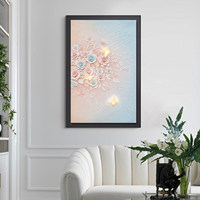 Peinture décorative encadrée en relief 3D, fleurs et oiseaux modernes et simples, origine Chine, pour salon, chambre à coucher
