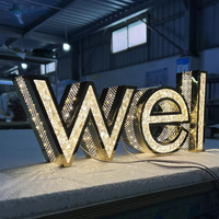 LED 3D-Kanalbuchstaben aus Edelstahl mit Lochstanzung, Frontbeleuchtung, Buchstaben-Schild für Außenwerbung, Geschäftswerbeschild