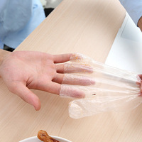 Gant PE jetable en plastique PE-HD personnalisable de qualité alimentaire 2 uniquement, emballage unique, gants emballés individuellement