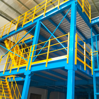 Planchers de mezzanine en acier robustes pour le stockage en entrepôt et les opérations sur le deuxième niveau, également connus sous le nom de plateformes en acier à deux niveaux.