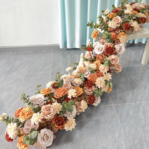 Customization Romantic Dreamy Artificial Flower <b>Table</b> <b>Runner</b> Mixed Flower Ball Autumn Centerpiece Arrangement <b>Wedding</b> Decoration - Product Image 3