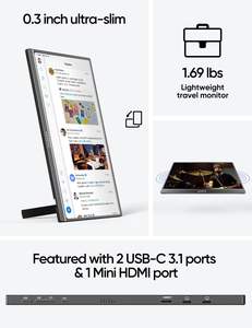 Écran IPS de 17.3 pouces à double écran UHD, écran portable 60Hz avec USB de type C HD <span class=keywords><strong>MI</strong></span>, vente en gros - Product Image 4