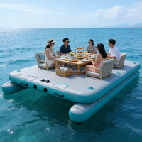 Plateforme de pêche gonflable portable Hailebao en PVC, pont flottant en tissu Drop-stitch, tapis aquatique, tapis pneumatique, skis nautiques