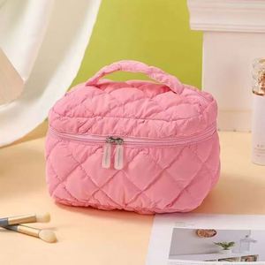 Custom Logo Small Travel <b>Organizer</b> Toiletry Plush Velvet Makeup Pouch Pink Black <b>Cosmetic</b> Makeup Bag Zipper Closure Cotton Gifts - Product Image 5