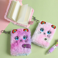 Venta al por mayor lindo gato de peluche cubierta de dibujos animados Mini bolsillo estudiante niños 4 estilos escritura dibujo libro regalo promoción cuaderno