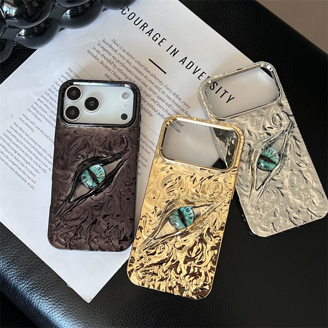Luxury Demon's Eye Mobile Phone Case for iPhone 17 16 15 14 13 12 11 Pro Max Glossy Electroplating Stylish Protection