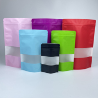 Pochette en papier kraft coloré, emballage alimentaire en papier kraft, sac en papier kraft avec fenêtre transparente
