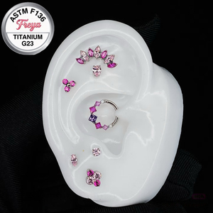 Orecchini Freya in Titanio ASTM F136 con Zirconi per Cartilagine, Anelli Daith <span class=keywords><strong>Helix</strong></span>, Orecchini a Cerchio alla Moda, Anelli per Naso, Clicker per Septum, Gioielli per Piercing Corporeo - Product Image 4