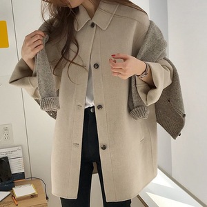 Women's Wool Coat Camel Color Medium Thickness Solid Design Winter Outerwear - Product Image 2
