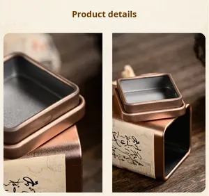 Lata Metálica Cuadrada para Té Pu'er de Árbol Antiguo Islandés de Alta Calidad RTS, Lata Sellada Portátil Universal para Té de Flores de Jazmín - Product Image 2