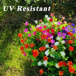 21 חבילות אקליפטוס פרחים מלאכותיים ב 7 צבעים uv עמיד צמחים faux & שיחים עיצוב גינה - Product Image 4