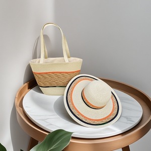 2025 Chất lượng cao bán buôn tùy chỉnh mùa hè bãi biển Kỳ nghỉ dù để che nắng Phụ nữ túi rơm và Bộ mũ - Product Image 4