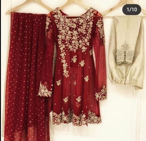 Kurta indio tradicional con pantalones | Traje elegante para fiestas y bodas con bordado intrincado - Product Image 3