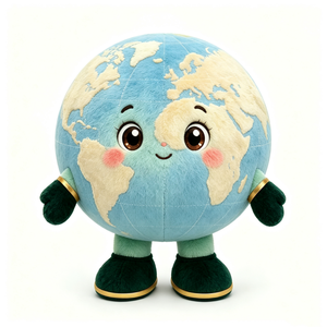 Peluche personnalisée de la Terre, peluche globe, peluche planète Terre, peluche Terre - Product Image 1