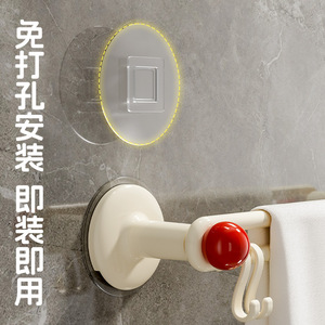 Towel Rack Suction Mounted <b>Plastic</b> Modern Design For Bathroom Toilet Wall Mount With <b>Hooks</b> And Storage - Product Image 3