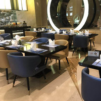 Fabrikpreis Maßanfertigung Luxus-Restaurant-Buffet Marmor-Tischplatte Café Hotel Restaurant Tisch und Stühle