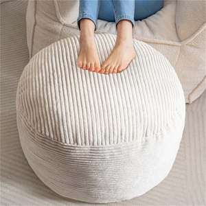 Repose-pieds <span class=keywords><strong>pouf</strong></span> <span class=keywords><strong>rond</strong></span> Offre Spéciale avec velours côtelé rembourré pour repose-pieds avec <span class=keywords><strong>coussin</strong></span> <span class=keywords><strong>de</strong></span> remplissage en mousse déchiquetée pour salon chambre - Product Image 2