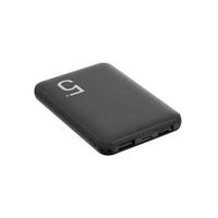 Mini Power Bank Slim 5000mAh, couleur blanche et noire, taille de carte bancaire, powerbank avec double USB Micro Type C