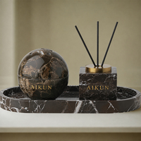 AIKUN – Coffret Cadeau Diffuseur à Bâtonnets en Marbre Personnalisé avec Logo, Parfum d'Ambiance de Luxe pour Chambre, Hôtel, Spa