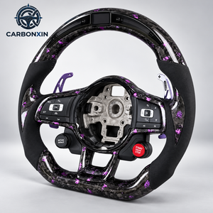 Volante de Cuero y Fibra de Carbono Forjado para Volkswagen MK7 R Golf 7 Gti Golf7.5 Jetta Tiguan Passat VW CC Bora Audi - Product Image 3