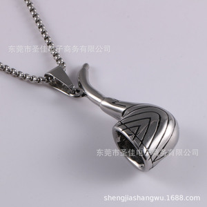 <b>Titanium</b> Steel Men's Pipe Pendant Geometric Design Irregular Shape Themed Charm SP1072 - Product Image 4