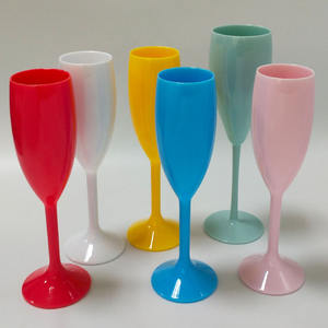 Vente en gros d'usine de gobelets en <span class=keywords><strong>plastique</strong></span> colorés 180ml rose blanc bleu jaune flûte <span class=keywords><strong>à</strong></span> <span class=keywords><strong>champagne</strong></span> avec tige - Product Image 1