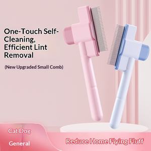 Pettine per Peli di Animali Domestici in ABS e Acciaio Inox, Rimozione Peli con Un Solo Pulsante, Autopulente a Forma di Ago - Product Image 5