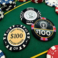 Jetons de poker haute densité 14G fabriqués en Chine, logo personnalisé, 39 mm, jetons de poker de casino de qualité supérieure
