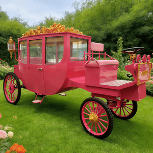 Carruaje Real Blanco Eléctrico, Carroza Eléctrica de Ocio, Precio de Alquiler, Asiento Rojo Personalizable - Product Image 1