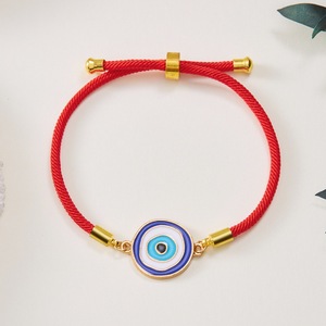 Bracelet ajustable à œil bleu coulissant avec cordon rouge, bracelets tendance avec pendentif en alliage - Product Image 6