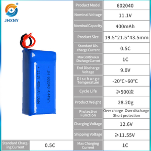 Baterías Recargables Personalizadas de Iones de Litio 3.7V 7.4V 11.1V 602040 400mah, Paquete de Baterías de Litio-Polímero para Dispositivos Inteligentes Portátiles - Product Image 2