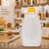 Bouteille Distributrice de Miel en Plastique PET Transparent de Qualité Alimentaire avec Bouchon Flip-Top Anti-Fuite – Vente en Gros
