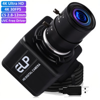 Cámara Web USB ELP 4K con Zoom 4X, Sensor IMX317, Lente Varifocal CS 2.8-12mm, UVC Plug and Play, Sin Necesidad de Controladores, para Windows, Mac, Linux