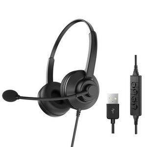 Auriculares USB para Call Center - Auriculares con Cable y Cancelación de Ruido con Micrófono para Oficina y Reuniones, para Portátiles y Teléfonos Móviles - Product Image 5
