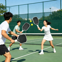 Raquette de pickleball personnalisée en fibre de verre, noyau en nid d'abeille PP de 16 mm, raquette d'entraînement de haute qualité pour adultes