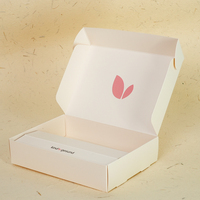 Boîte d'expédition personnalisée en carton ivoire avec insert, imprimée recto-verso, à rabat supérieur, pour vêtements, produits de soin et cadeaux