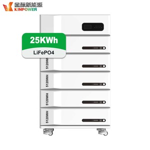 กระแสไฟปล่อย 500A แบตเตอรี่ 51.2V 500Ah พร้อมระบบกักเก็บพลังงานแสงอาทิตย์แบบไฮบริด 5.5KW 230V สำหรับโรงงาน - Product Image 2