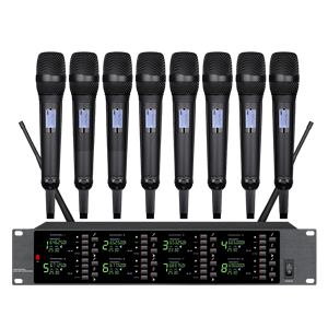 EIF DA-8028 Microphone sans fil professionnel UHF multicanal 8 canaux dynamique et sans fil avec connecteur XLR infrarouge pour performance OEM - Product Image 1