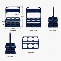 Porte-bouteilles de bière pliable portable, porte-bouteilles pour 6 bouteilles, organisateur de boissons en plastique, support pour fête, barbecue, camping, fournitures de plein air