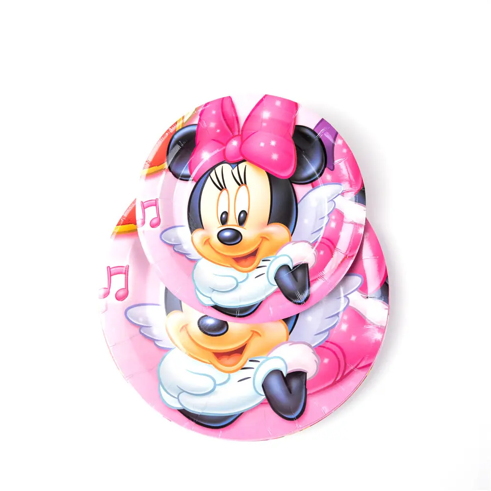 2021 disposable tableware Mouse Minnie Mitch theme birthday party decorations disposable plates cups straws tablecolth
