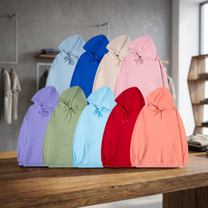 Unisex Oversized Hooded <b>Sweatshirt</b> Solid Color Knitted Casual Autumn Wear Pocket Design Regular Sleeve Fit - Product Image 3