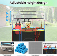 Trampoline Hexagonal d'Intérieur pour Enfants, Capacité 75kg, Filet de Sécurité, Piscine à Balles, Parc de Jeu, 110cm, Équipement d'Exercice pour Tout-Petits