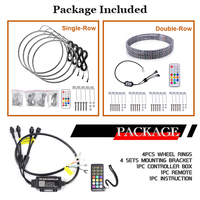 Kit universel de décoration d'éclairage d'anneau de roue de 14 "15.5" 17 "18" RGB Chasing Led Quad Row Wheel Lights